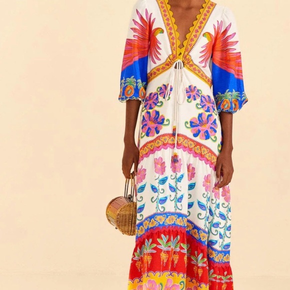 FARM Rio Vibrant Floral Maxi Dress Small - Picture 2 of 5